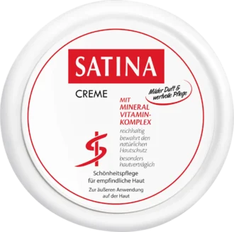 Satina Face Cream 150 ml front view, nourishing skincare for sensitive skin
