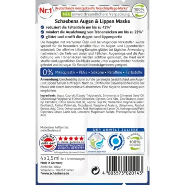 Schaebens Eye & Lips Mask - Backside