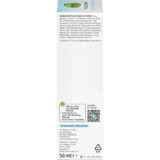 Alverde ultra sensitive face cream ingredients list packaging back