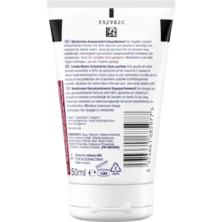 Neutrogena Norwegian Formula Concentrated Fragrance-Free Hand Cream, 50 ml Back of Neutrogena Norwegian Formula Concentrated Fragrance-Free Hand Cream 50 ml showing ingredients and product information
