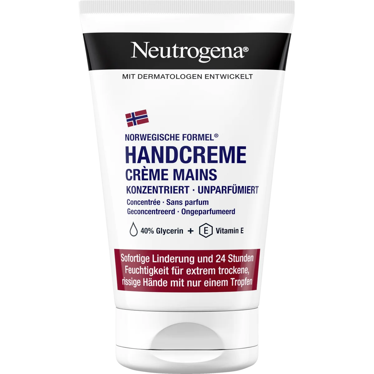 Neutrogena Norwegian Formula Concentrated Fragrance-Free Hand Cream, 50 ml Neutrogena Norwegian Formula Concentrated Fragrance-Free Hand Cream 50 ml with 40% glycerin and vitamin E