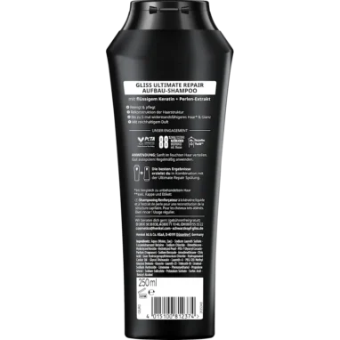 Schwarzkopf Gliss Ultimate Repair Shampoo, 250ml Schwarzkopf Gliss Shampoo Ultimate Repair ingredients and usage instructions