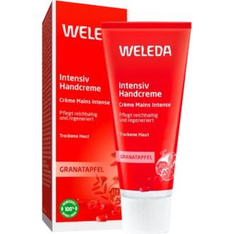 Weleda Pomegranate Hand Cream, 50ml Weleda Pomegranate Hand Cream 50 ml front packaging natural vegan hand care