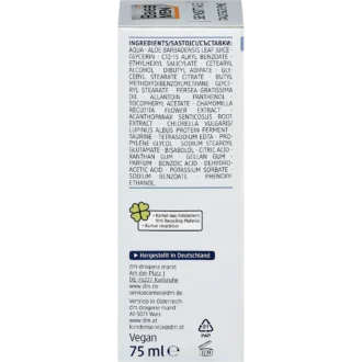 Balea MEN Sensitive Face Cream back label with ingredients and usage directions