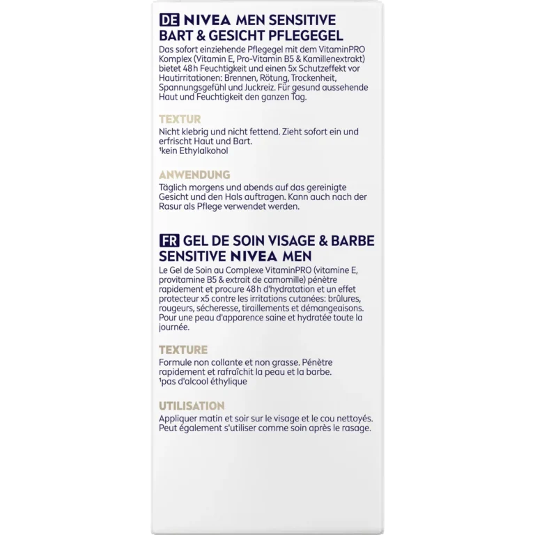 NIVEA MEN Sensitive Beard & Face Care Gel | back side