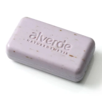 Alverde Lavender Plant Oil Soap 100 g showing bar detail