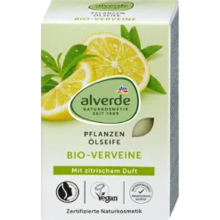 Alverde Verbena Plant Oil Soap 100 g with organic verbena particles and plant-based glycerin