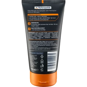 Balea Men Power Flex hair gel packaging back ingredients