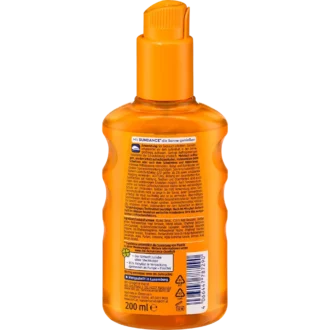 Sundance Sun Spray Transparent SPF 50, 200 ml Back view of Sundance Transparent Sun Spray SPF 50 200ml with product information label