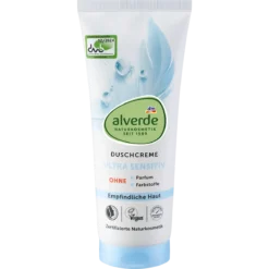 Alverde ultra sensitive shower cream front packaging