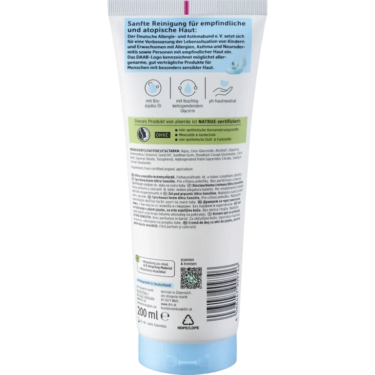 Alverde ultra sensitive shower cream ingredients list