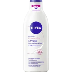 NIVEA Rose Blossom & Care Body Lotion 400 ml with hyaluronic acid and argan oil for normal to dry skin
