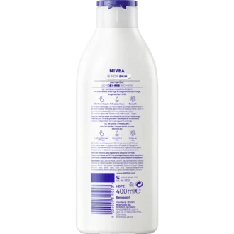 Back of NIVEA Rose Blossom & Care Body Lotion 400 ml showing ingredients and product information