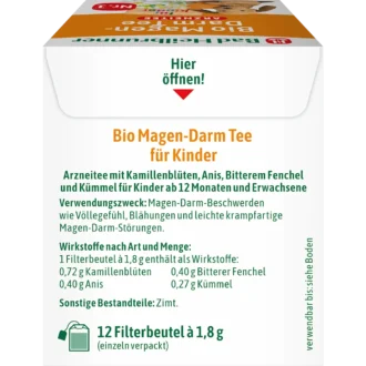 Bad Heilbrunner Organic Children Stomach & Bowel Tea - Back side