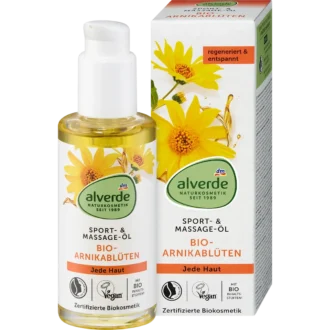 Alverde Sports & Massage Oil Organic Arnica Flowers, 100 ml alverde NATURKOSMETIK Arnica Sport & Massage Oil 100 ml with organic plant oils
