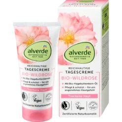 alverde wild rose face cream 50 ml natural moisturizer for dry skin