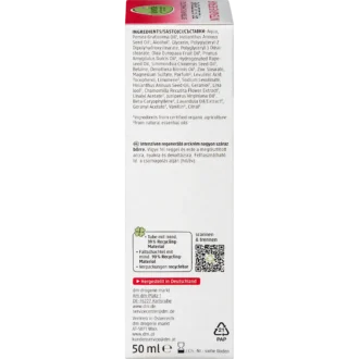 Alverde Intensive Repair Avocado Face Cream 50 ml back packaging with product information