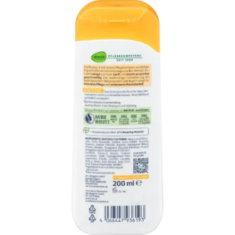 alverde Nutri Care Shampoo ingredients and usage back label