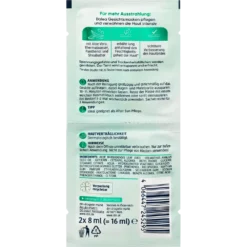 Balea Aloe Vera Face Mask, 2x8ml - Backside