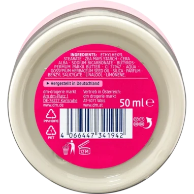Balea Deo Cream With Baking Soda, 50ml Balea Deocreme mit Natron back label ingredients & usage