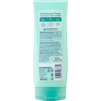 Back of Balea Hyaluronic Acid Body Lotion 200 ml showing ingredients and product information