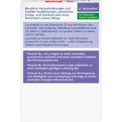 Doppelherz Lavender Extract, 30 Tablets Back of Doppelherz Lavender Extract + Oil packaging showing ingredients, nutritional information and dosage instructions