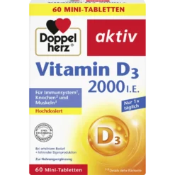 Doppelherz Vitamin D3 Mini-Tablets 2000 IU 60 tablets front view
