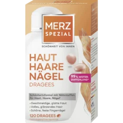 Merz Spezial Dragees Skin Hair Nails 120 tablets, beauty supplement for skin, hair, and nail health