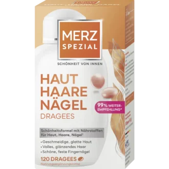 Merz Spezial Dragees Skin Hair Nails 120 tablets, beauty supplement for skin, hair, and nail health