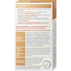 Merz Spezial Dragees packaging back, showing ingredients, nutrition facts, and dosage instructions