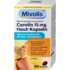 Mivolis Carotene 15 mg Skin Capsules, 60 Capsules Mivolis Carotene 15 mg Skin Capsules with beta-carotene, vitamins and copper, 60 capsules