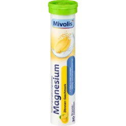 Mivolis Magnesium Effervescent Tablets 20 Count Lemon Flavor Front Packaging