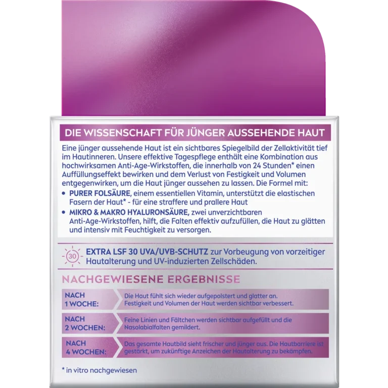 NIVEA Cellular Expert Filler Anti-Age Day Cream SPF30 back packaging and ingredients