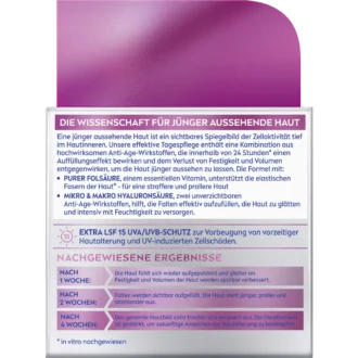 NIVEA Cellular Expert Filler day cream SPF 15 ingredients and packaging back view