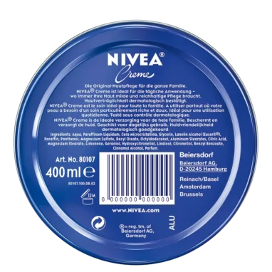 Nivea Creme 400ml Backside