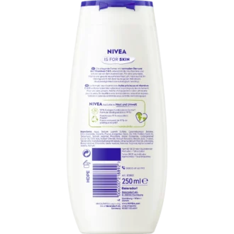 NIVEA Creme Soft & Almond Oil Shower Gel 250 ml with vitamins C and E for gentle daily cleansing - Backside