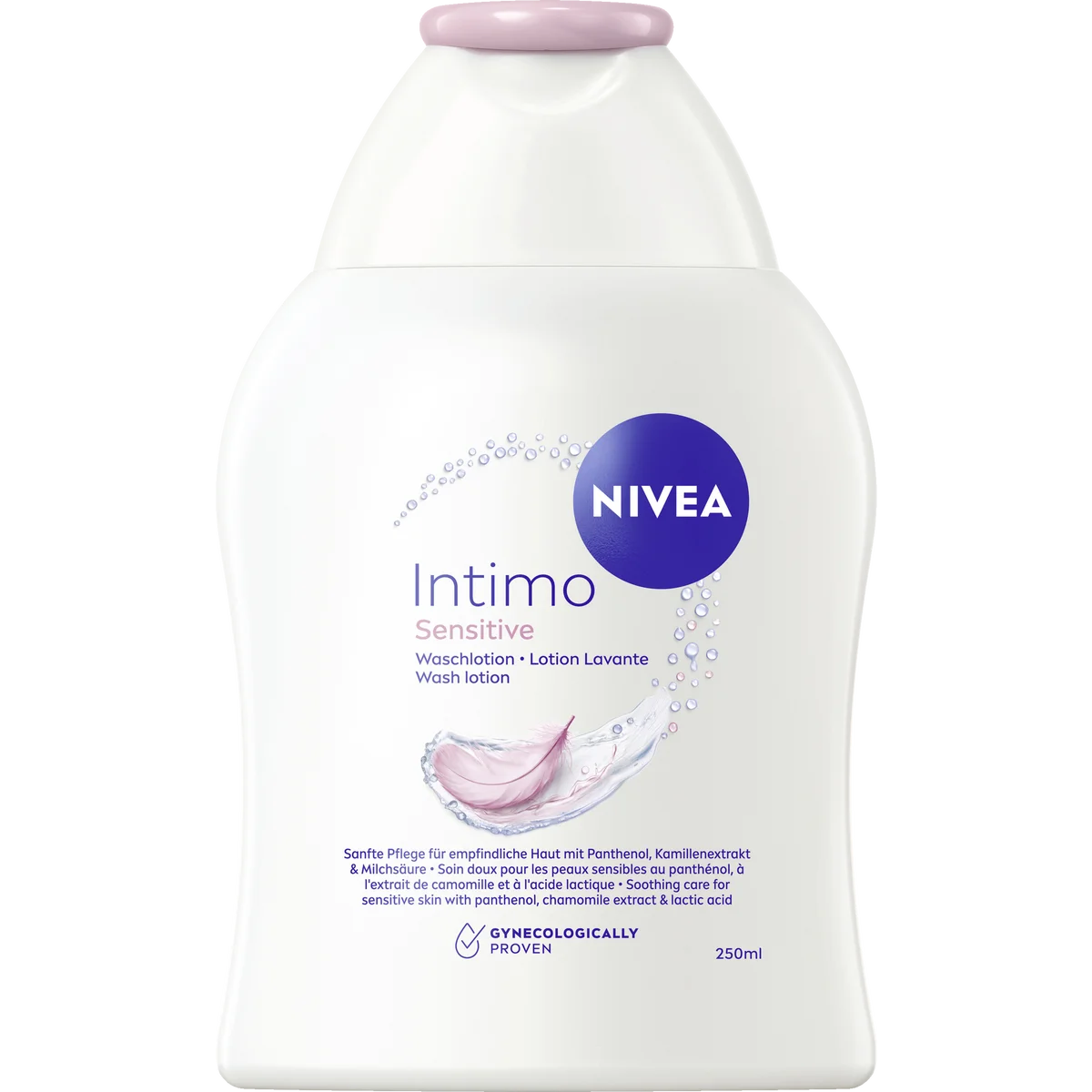 Nivea Wash Lotion Intimo Sensitive, 250 ml NIVEA Intimo Sensitive Wash Lotion 250 ml with panthenol, chamomile extract and lactic acid