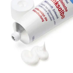 White thick texture of the Mivolis healing Zinc Ointment