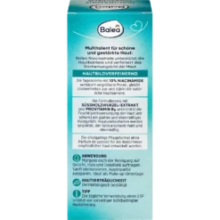 Balea Niacinamide Day Cream SPF30 ingredients and usage label