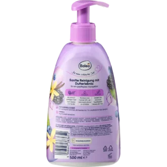 Balea Cream Soap Beeren & Vanille, back view showing ingredients