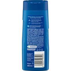 Back of Balea MEN Fresh 3-in-1 Shower Gel 300 ml showing ingredients and product information
