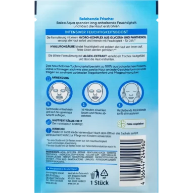 Balea Aqua Sheet Mask, 1pc.-Backside