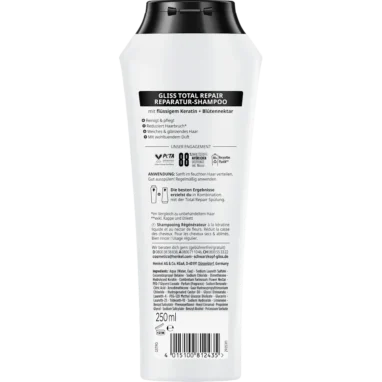Back of bottle showing INCI list and usage instructions