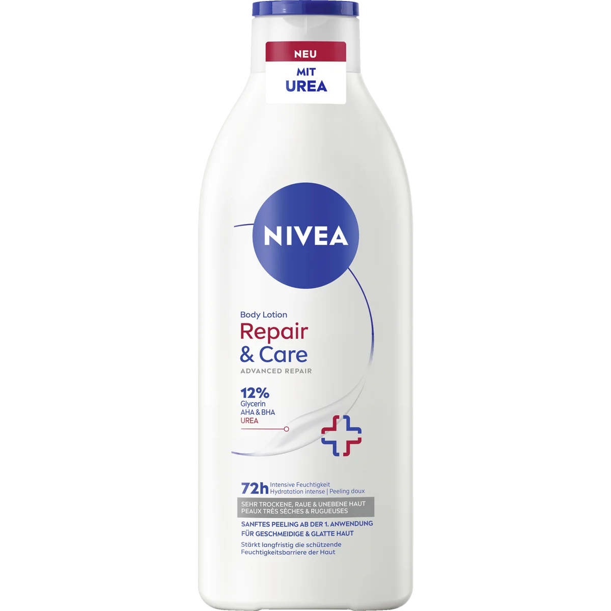 Nivea Repair & Care 72h Body Lotion, 400ml NIVEA Repair & Care Urea Body Lotion 400 ml with 12% glycerin, AHA and BHA for very dry rough skin