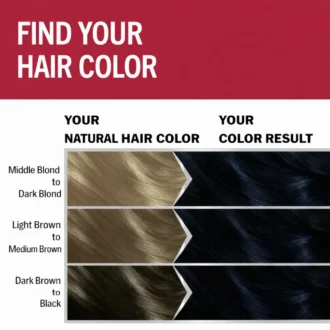 Schwarzkopf Brillance 890 Black hair color result chart depending on natural hair color
