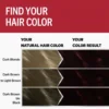 Schwarzkopf Brillance 896 Black Red Organdi hair color result chart depending on natural hair color
