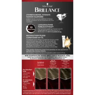 Schwarzkopf Brillance 896 Black Red Organdi hair dye packaging with instructions