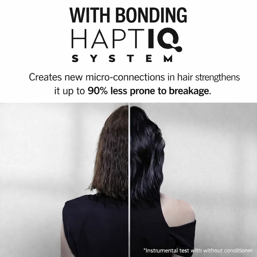 Schwarzkopf Brillance 862 Natural Brown Schwarzkopf Brillance HaptIQ bonding system hair strengthening before and after showing reduced hair breakage