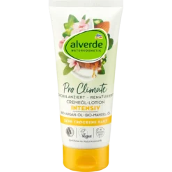 alverde NATURKOSMETIK Cream Oil Lotion Argan Oil and Almond front packaging
