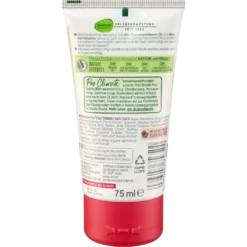Alverde Pomegranate Intensive Hand Cream, 75ml Back view of alverde Hand Cream showing ingredient list and certification details.